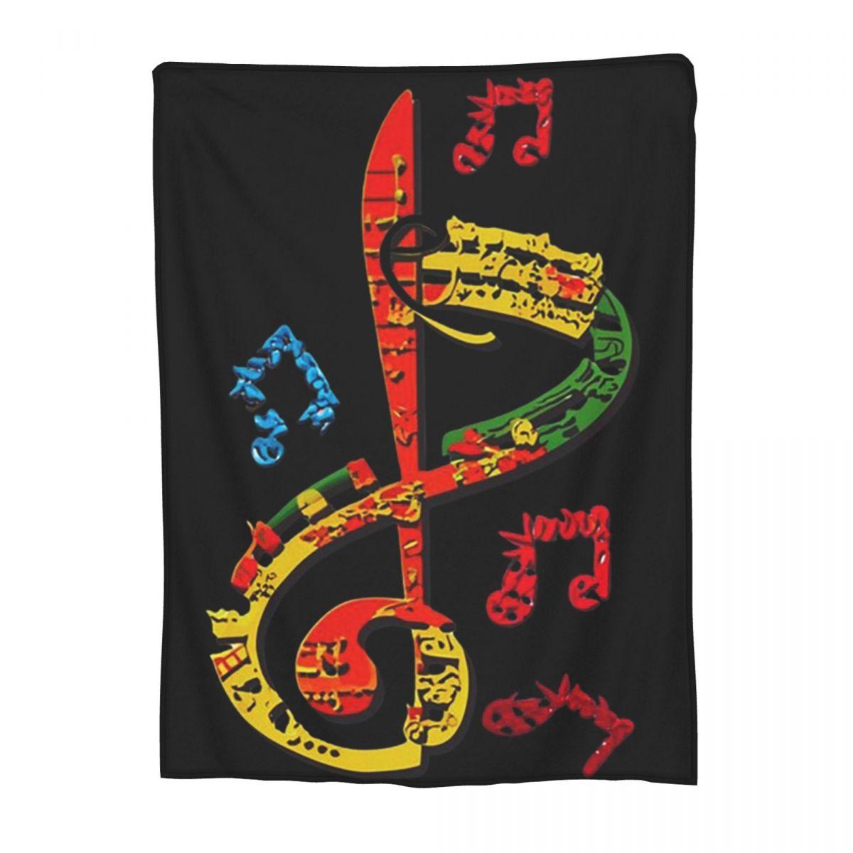 

Colorful Musical Note Music Score Blankets Flannel Throw Blanket Throw Blankets for Couch Bedding Office Throws Bedspread Quilt 80x120cm