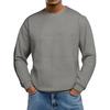 Men's Loose-fitting Casual Waffle-weave  Neck Long-sleeved Top