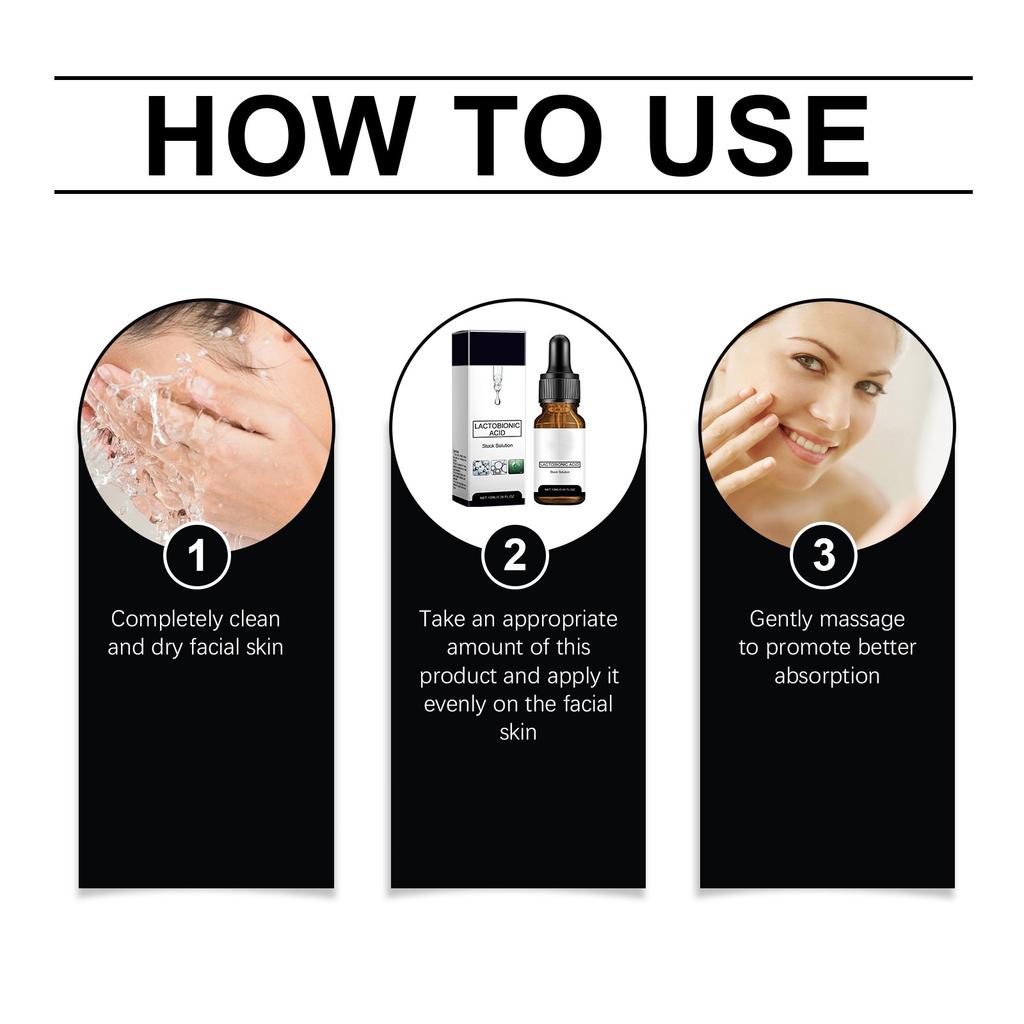 Ansiktsserum laktobionisk fuktighetsgivende, oppstrammende, foryngende hudpleie-serum(10 ml)