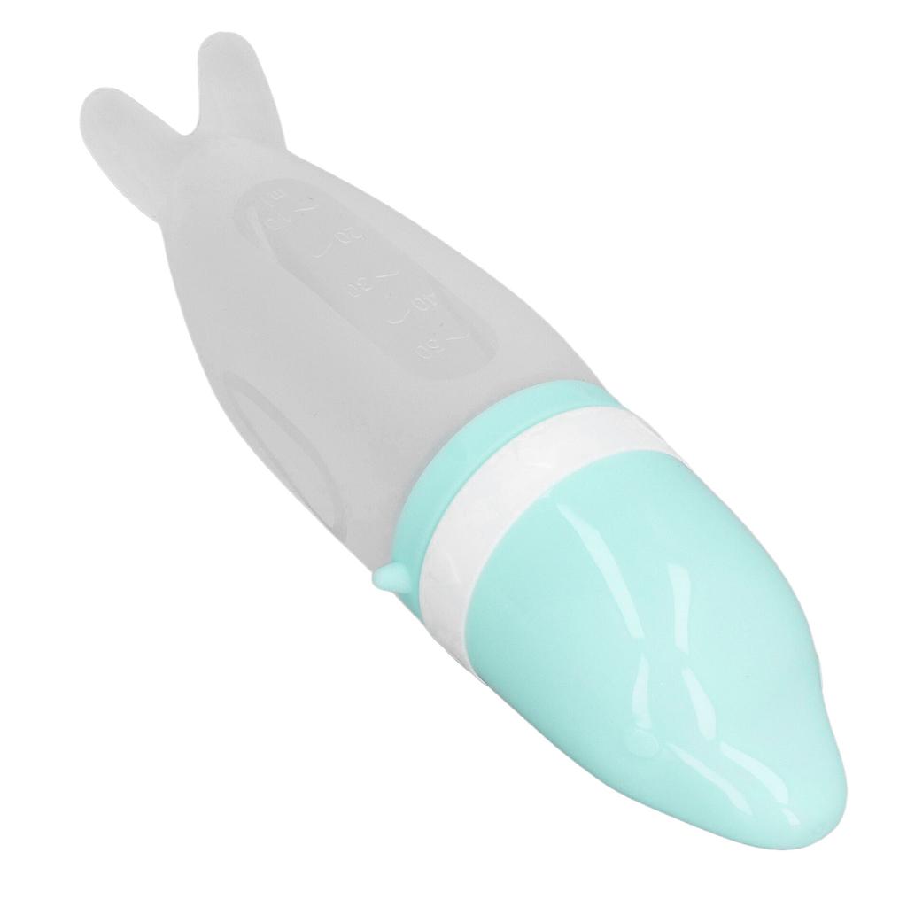 Set Hrănitor pentru Bebeluși Formă Drăguță Lingură din Silicon de Calitate Alimentară Sticlă pentru Hrănire prin Strângere pentru Sugari