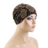 Soft Material Hijab Inner Undercap Glitter Floral Print Chemo Head Wrap  For Hair Loss