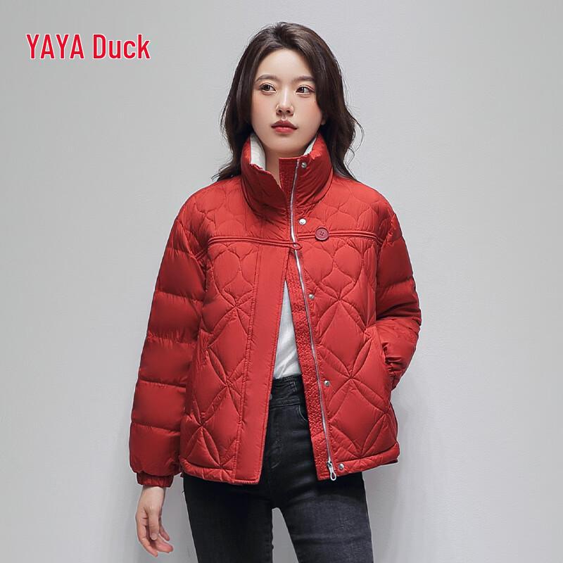YaYa Women s Spliced Stand-Collar Duck Down Jacket S