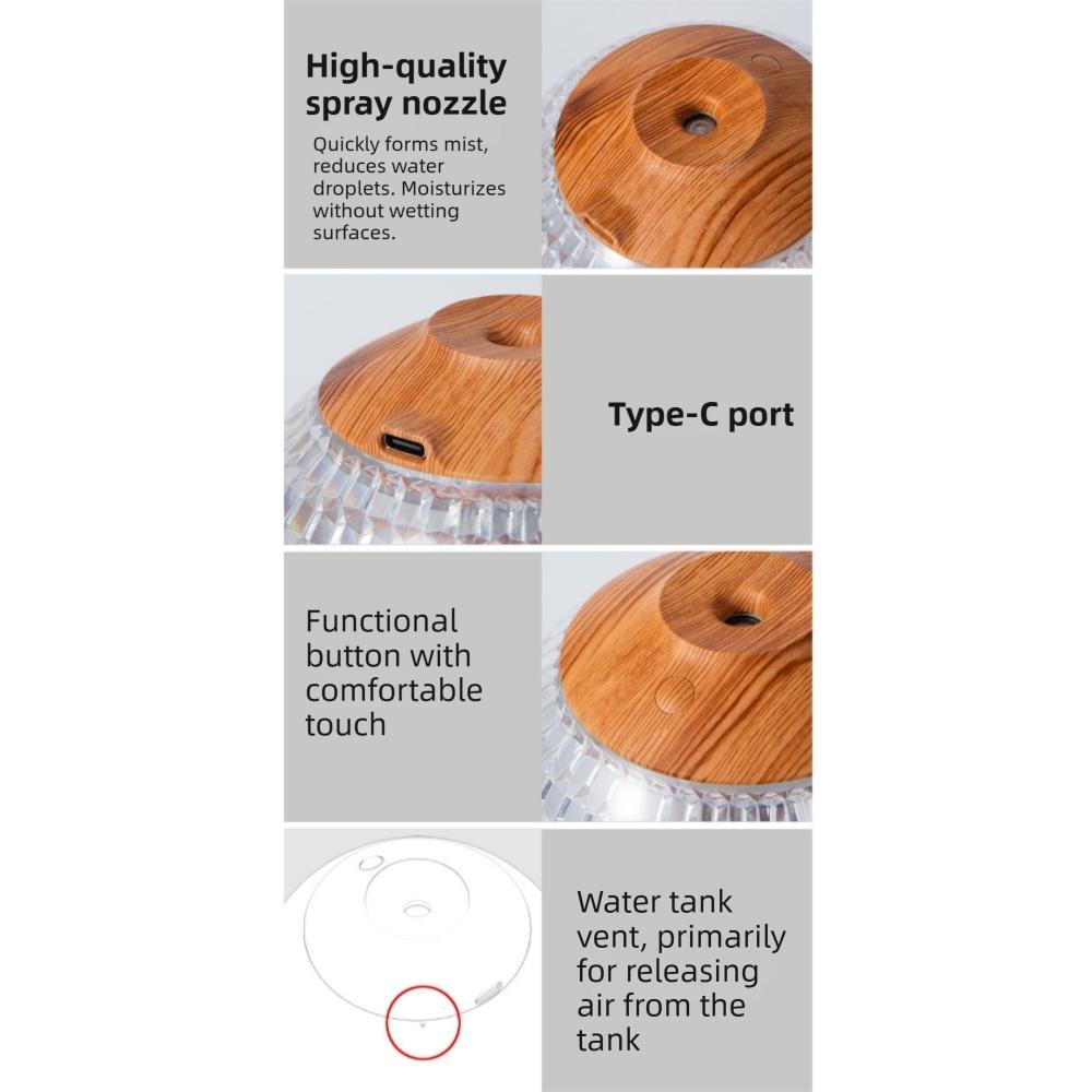 Timed Power Off Crystal Ball Humidifier Silent Humidification Home Cordless Humidifiers Bedroom