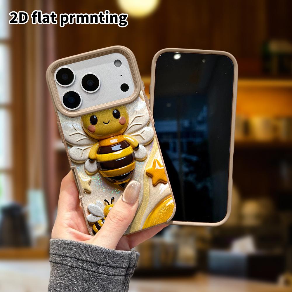 Phone Case: Lambskin 2D Flat Samsung Galaxy A34 A35 M05 M06 S20 S22 S21 FE Plus 5G Protective Case, Little Yellow Bee, Christmas and Halloween Gift
