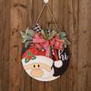 Hanging Santa Wreath Door Pendant Wood Front Door Pendant Christmas Wreaths Signs  For Front Door