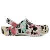 Crocs Classic Clog Pattern Shoe Multi Color Splicing Unisex 'Black Pink Green'