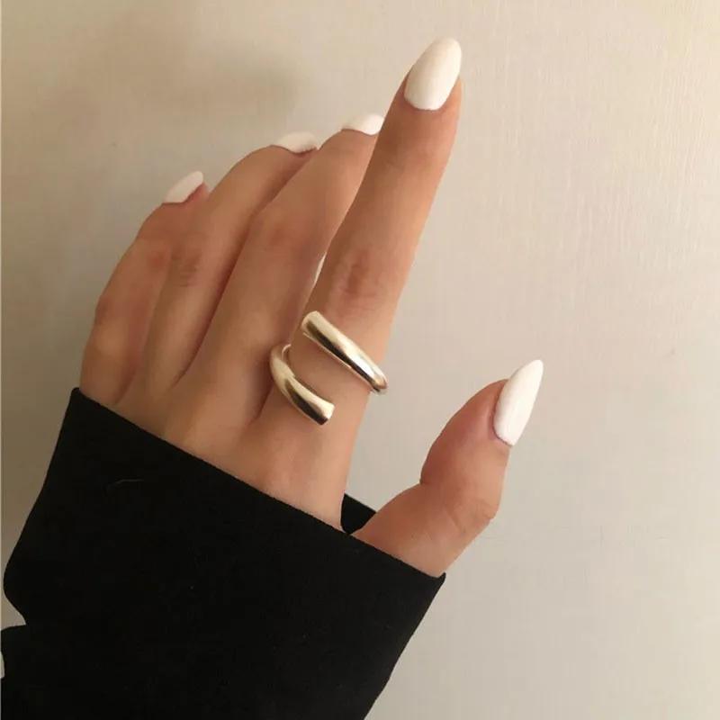 LATS Designer Gold Silver Colour Water Drop Ring Woman Europe America Jewelry Trendy Accessories Gift