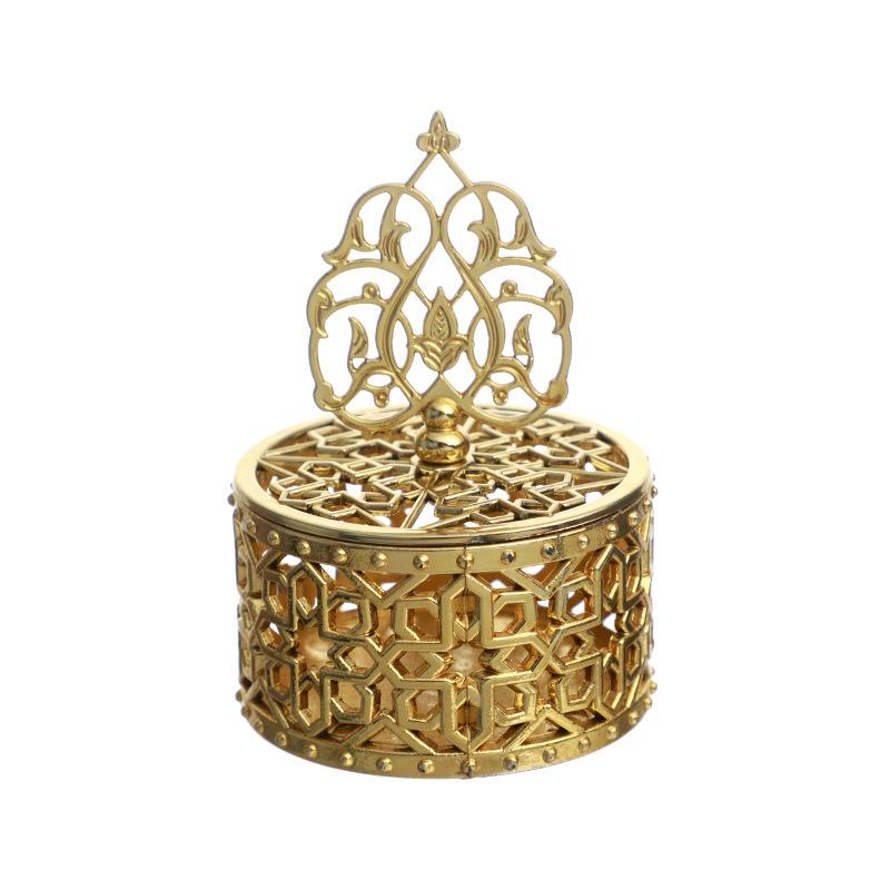 Golden Candy Box Middle East Arab Wedding Party Round Gift Box For Festival Celebration