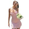 2026 European and American style full care hot summer new solid color waist slim and thin tube top dress