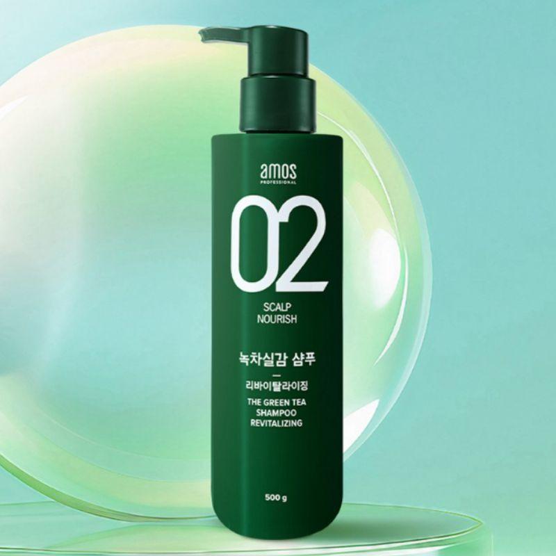 AMOS Professional žaliųjų arbatų tikrai atgaivinantis šampūnas 500g