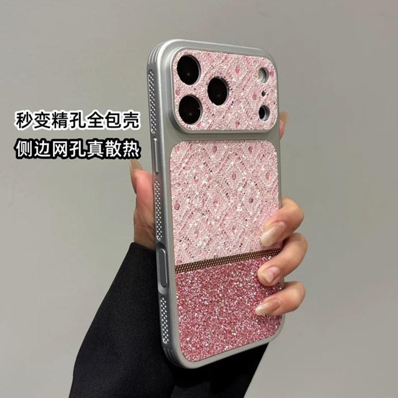 Applicable to Apple 17promax mobile phone case ins wind crushing diamond diamond glitter frame iPhone16/15 anti-drop hard case