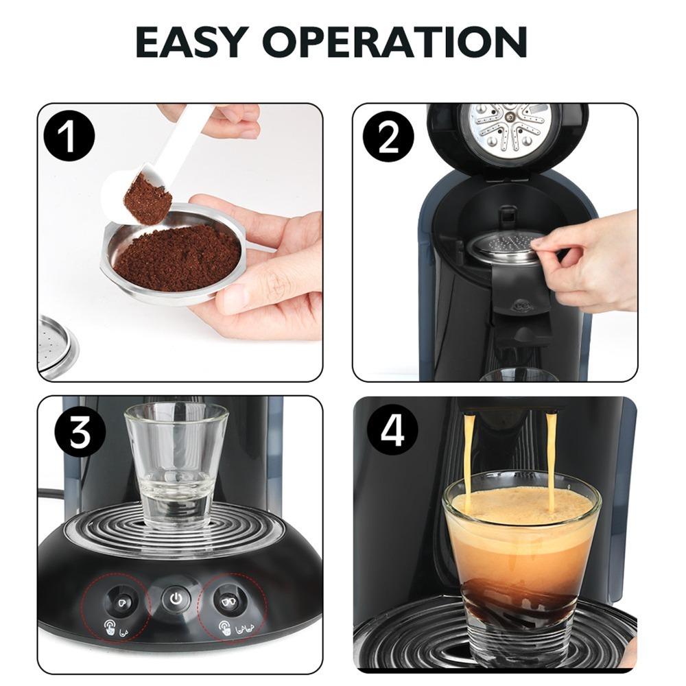 Filterset Wiederverwendbare Kaffeekapsel 304 Edelstahl Nachfüllbare Kapseltasse Für Senseo Kaffeemaschinen