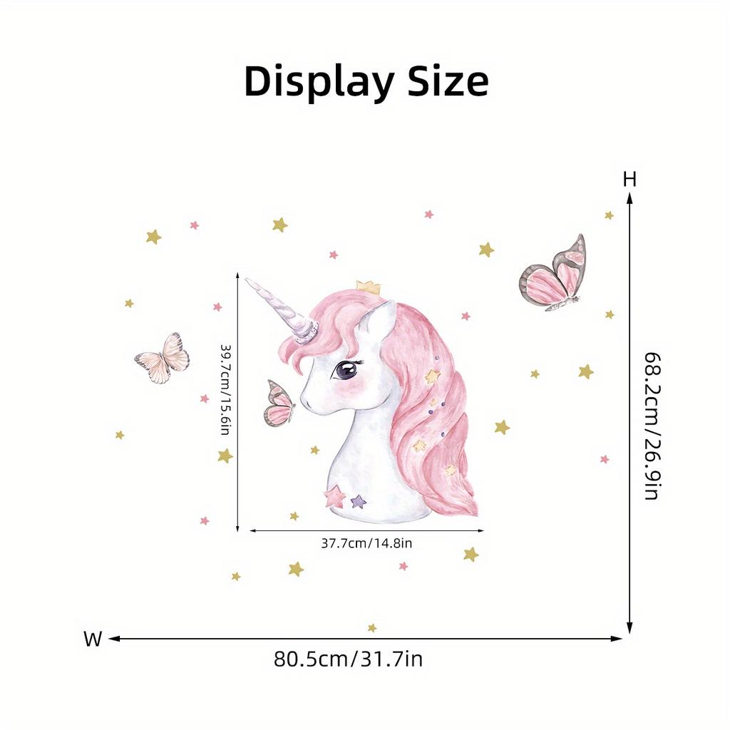 Cartoon Cute Animals Unicorn Wall Stickers Decoration For Kids Room Removable Baby Bedroom Living Room Nursery Wall Decals