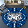Bulldogs Team Crest Design Round Rug for Livingroom,Bedroom, Palyroom, Chair Rug, Area Rug, Circle Carpet, Fan Christmas Gift