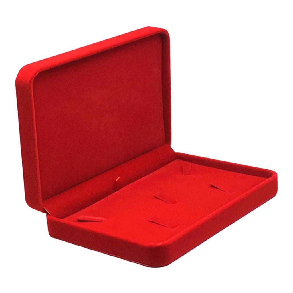 Samt Schmuckset Boxen Tablett Reise Halskette Aufbewahrung Vitrine Rot