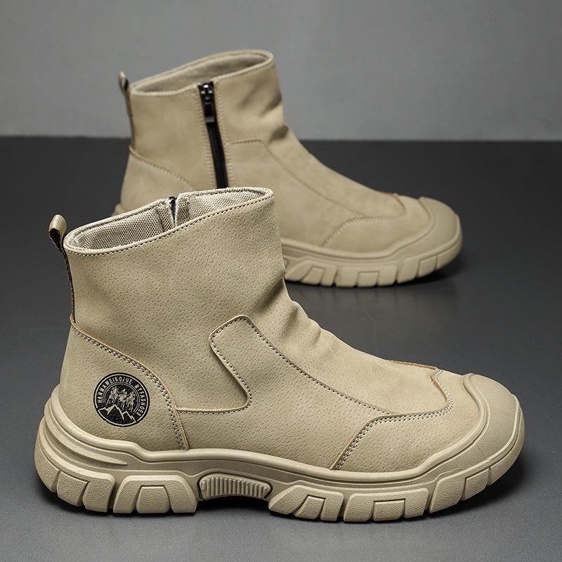 Snow boots winter velvet thickened warm cotton shoes integrated waterproof and non-slip thick-soled side zipper cotton boots