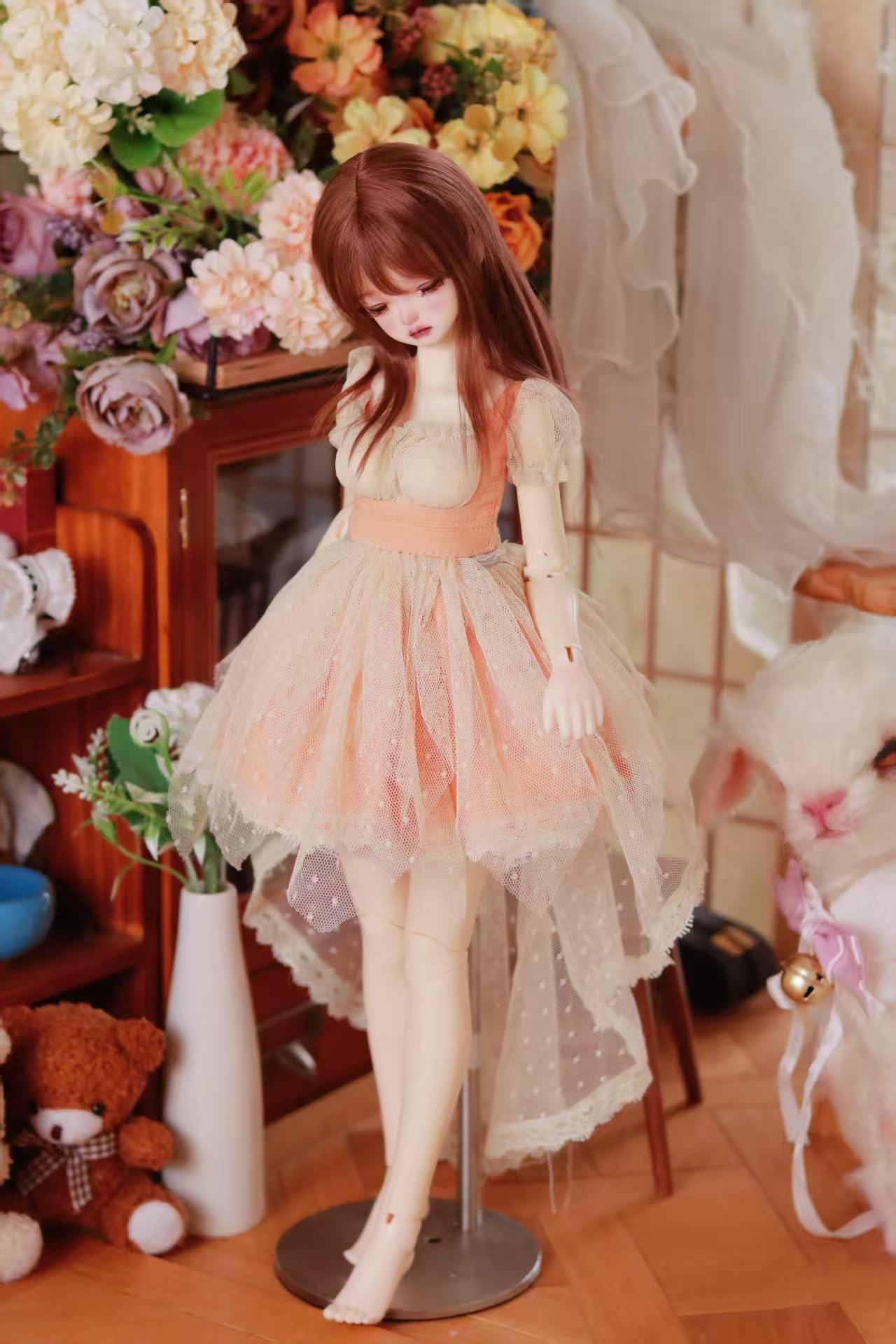 HAMRETHYPPZ 14 16 13 BJD Кукла на шаровых шарнирах Платье, Костюм для куклы, Наряд горничной, Милое длинное платье принцессы, Милое платье горничной, Платье принцессы для вечеринки, Милое