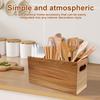 Wooded Kitchen Utensil Divider Storage Holder Removable Silverware Organizer with 3 Compartments Utensil Caddy for Household