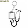 Acrylic Stethoscope Keychain 2D Adorable Design for Nurses Doctors Bag Charm Pendant Gift Souvenir