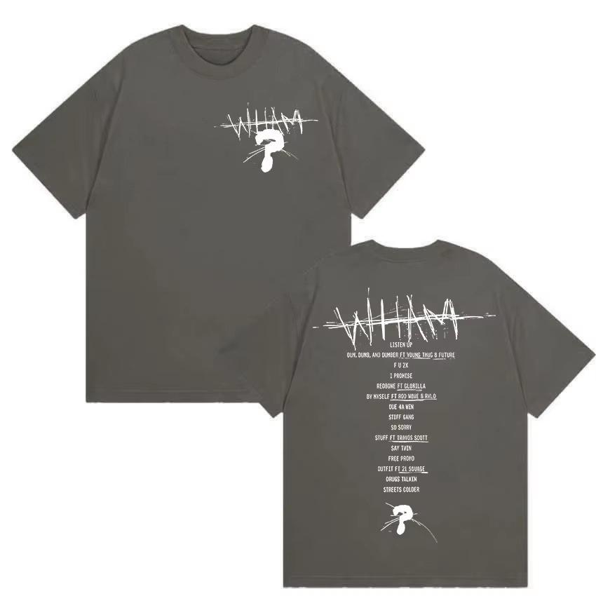 2026 Summer Rap Singer Lil Baby Wham World Tour Printed Tshirt Mens Hip Hop Retro Pure Cotton Casual Tshirt Mens Tshirt