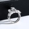925 Sterling Silver 3 Carat Moissanite V-Shaped Engagement Ring Set, Light Luxury Women’s Wedding Band.