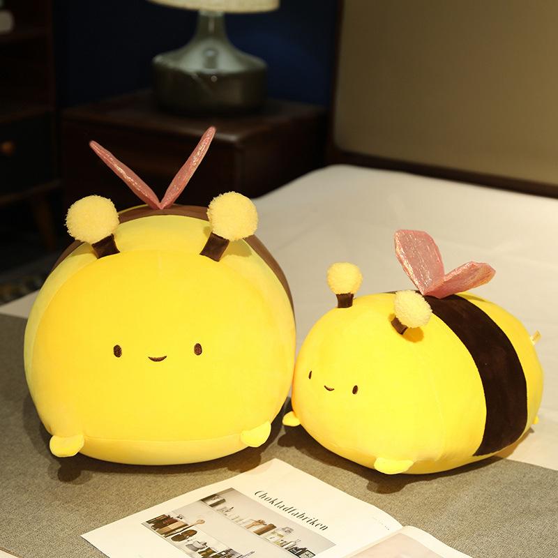 Cute soft bee throw pillow plush toy doll little bee doll children soothing rag doll birthday gift