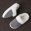 New thick striped cotton slippers home winter fluffy slippers women's winter thickened plush cotton mop