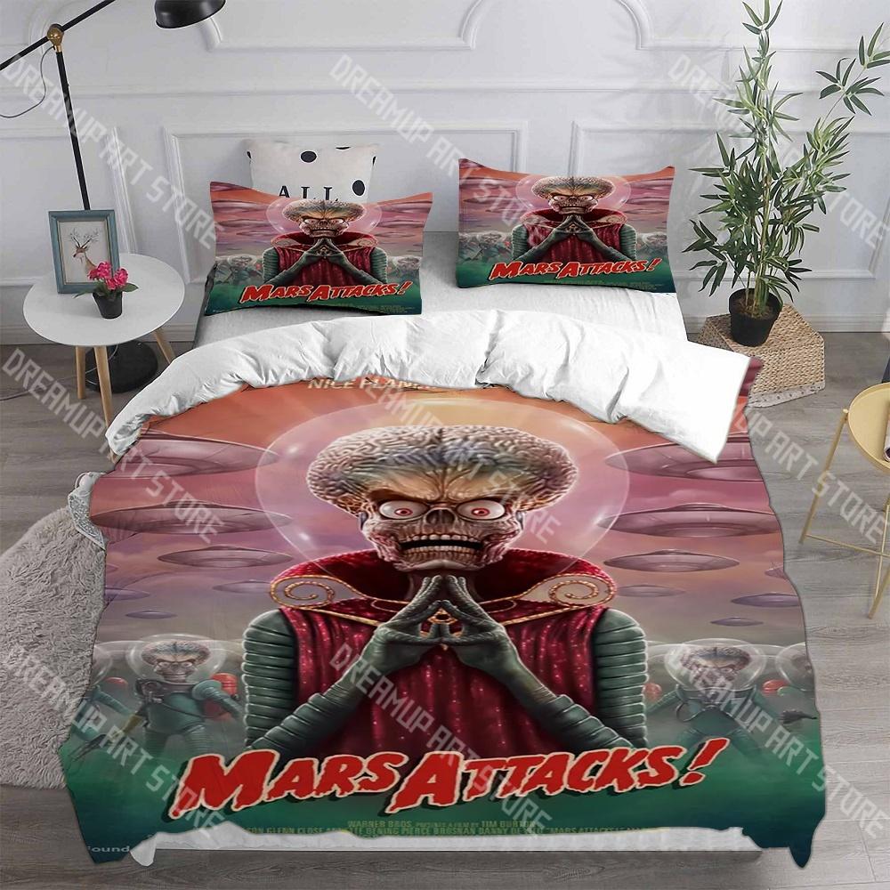 Fashion Mars Attacks! (1996) Bedding Set Single Twin Full Queen King Size Bed Set Kids Bedroom Duvetcover Sets Bed Sheet Set