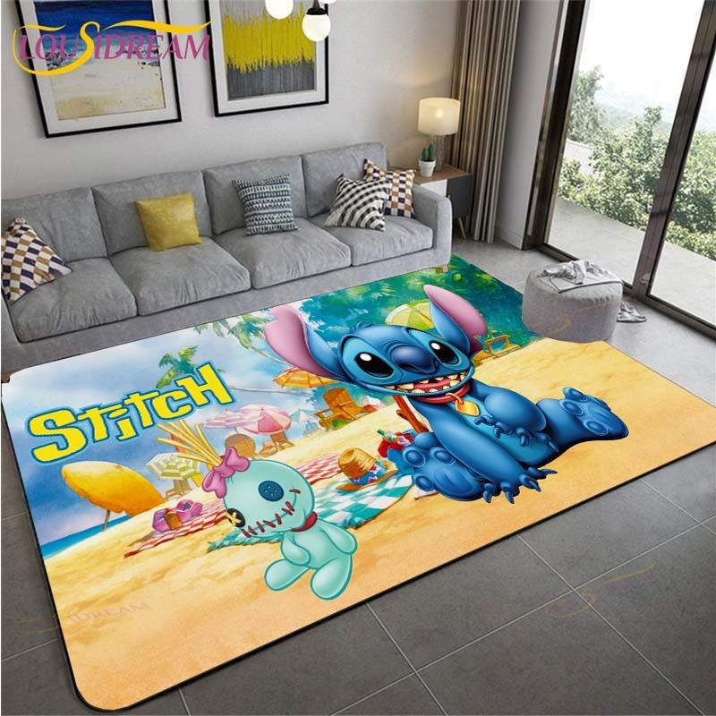 New Cartoon Stitch Carpets Kids Crawling Carpets Living Room Tea Table Mats Bedroom Rug Washable Floor Mats Household Area Mat
