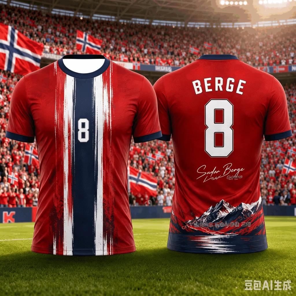 Sommer Norwegen Fußball T-Shirt Tops Fußball 3D Druck Fußballtrikot Herren Freizeit T-Shirt Atmungsaktiv Herren Damen Kurze Ärmel Oberteil