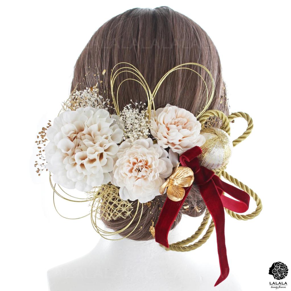 beauty Gorgeous hair ornament perfect for entrance fireworks and 20th birthday gatherings 3141h [LALALA flowers] coming-of-age ceremonies,