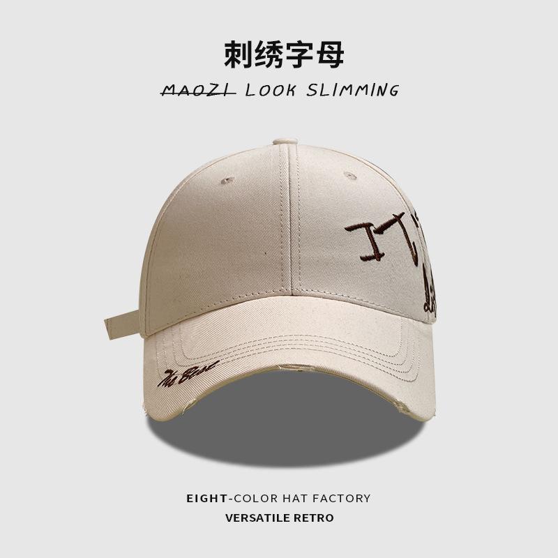 

Versatile face small baseball cap women s outdoor sports visor wide brim letter embroidery hard top cap men