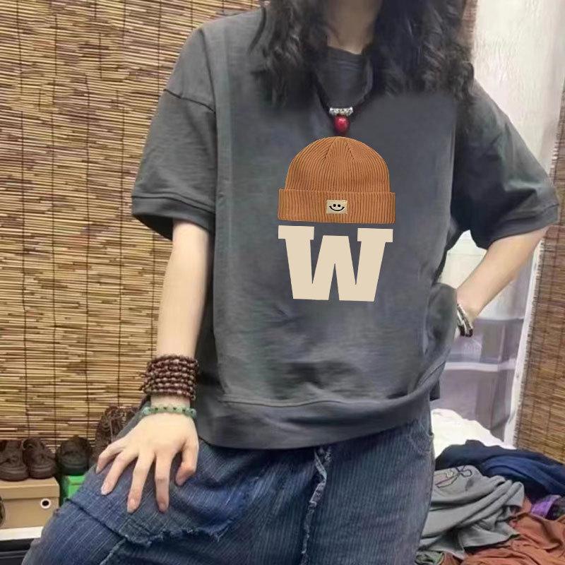 

Women s Plus Size Casual Loose-Fit 100% Cotton Half Sleeve T-Shirt with Trendy Print M [85-100 lbs]