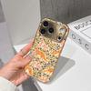 Lucky Start Phone Case For iPhone 17 16 15 14 13 12 11 Pro Max 16E Gold Electroplated Glass Shell  Forest Friends Cover