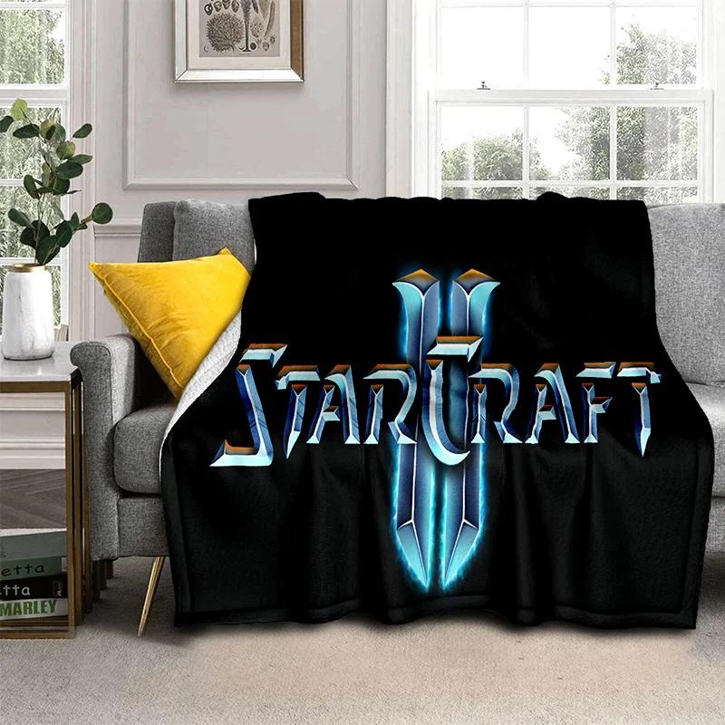 3D Retro Game StarCraft Gamer Blanket,Soft Throw Blanket for Home Bedroom Bed Sofa Picnic Travel Office Rest Cover Blanket Kids