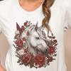 Unicorn and Roses Design – Fantasy Graphic Tee, Mythology & Legend Unisex T-Shirt