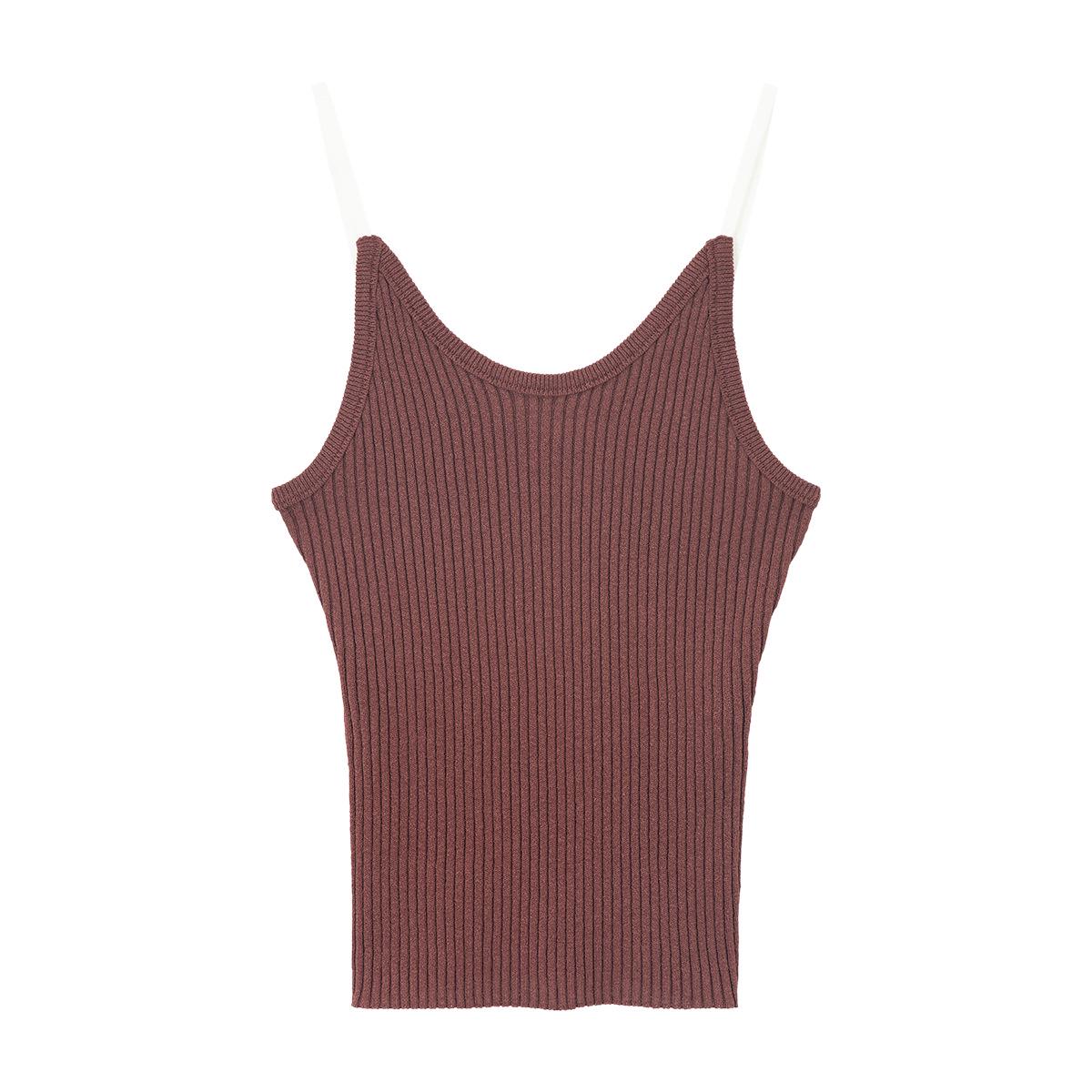 Spring Lightweight Wool Color Block Camisole C6014 Small коричневый/янтарь