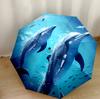 Delfines Lindos Paraguas Automático Compacto de Viaje con 8 Varillas Ligero para Todas las Estaciones Accesorio de Moda para Viajes