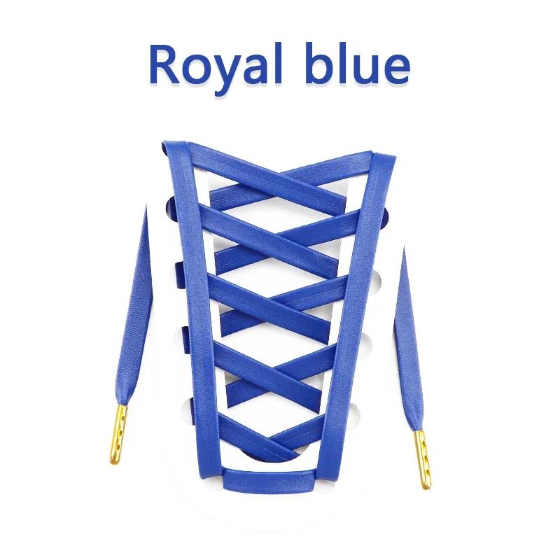 Luxury Faux PU Leather Shoelaces Gold Silver Flat Rope Shoelace Metal HeadSneakers Casual Shoes Laces 80/100/120/140/160cm 1Pair