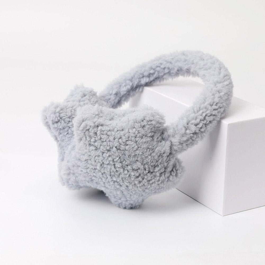 Fashion Autumn Winter Star Fluffy Earmuffs Cute Plush Solid Color Ear Muffs Cold Protection Women Ear Cover Keep Warm