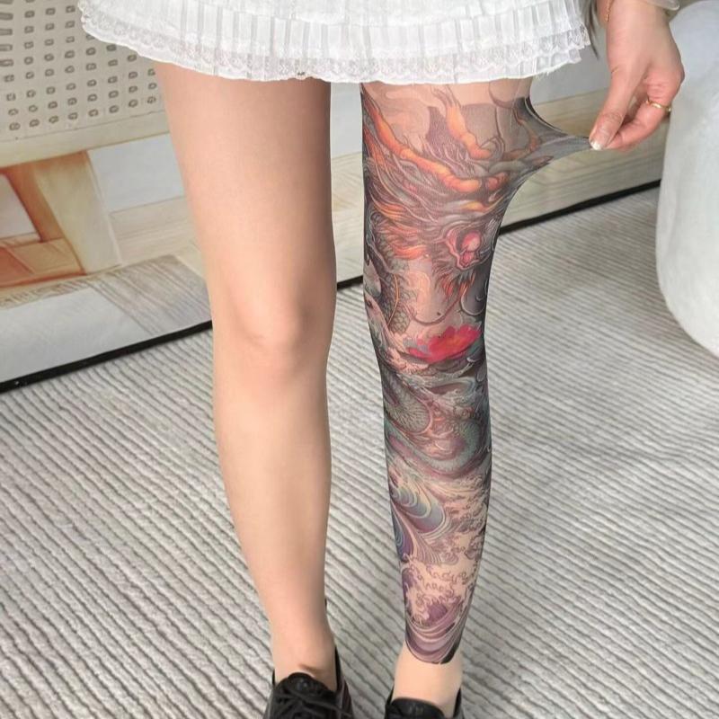 Flower leg leggings, women's thin design, anti hook silk, niche creative, bare leg artifact, sexy spicy girl pantyhose