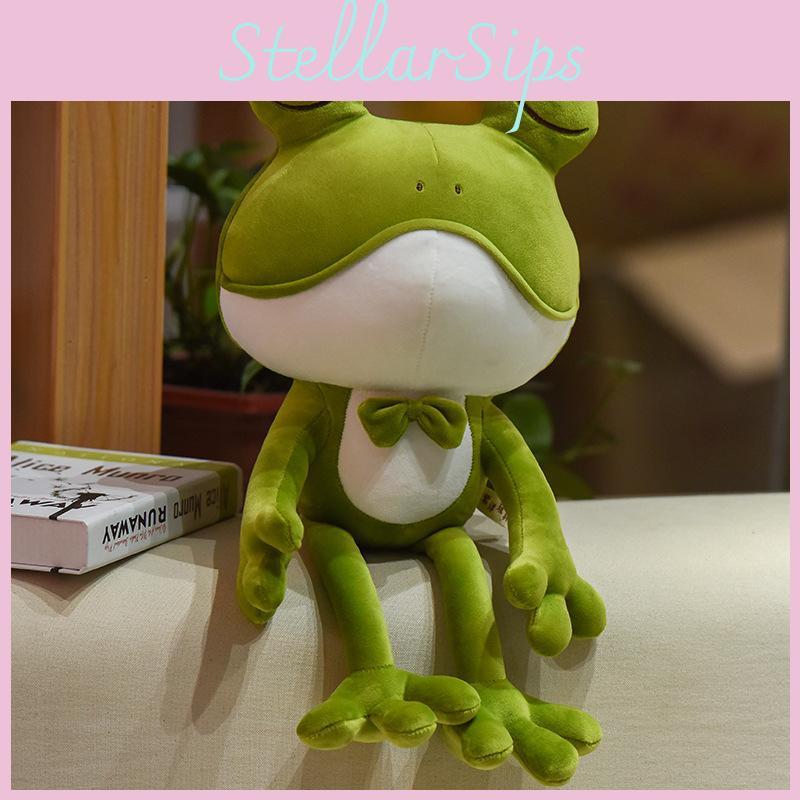Adorable Soft Plush Frog Stuffed Animal Toy Ideal For Kids Bedtime Cuddly Pillow