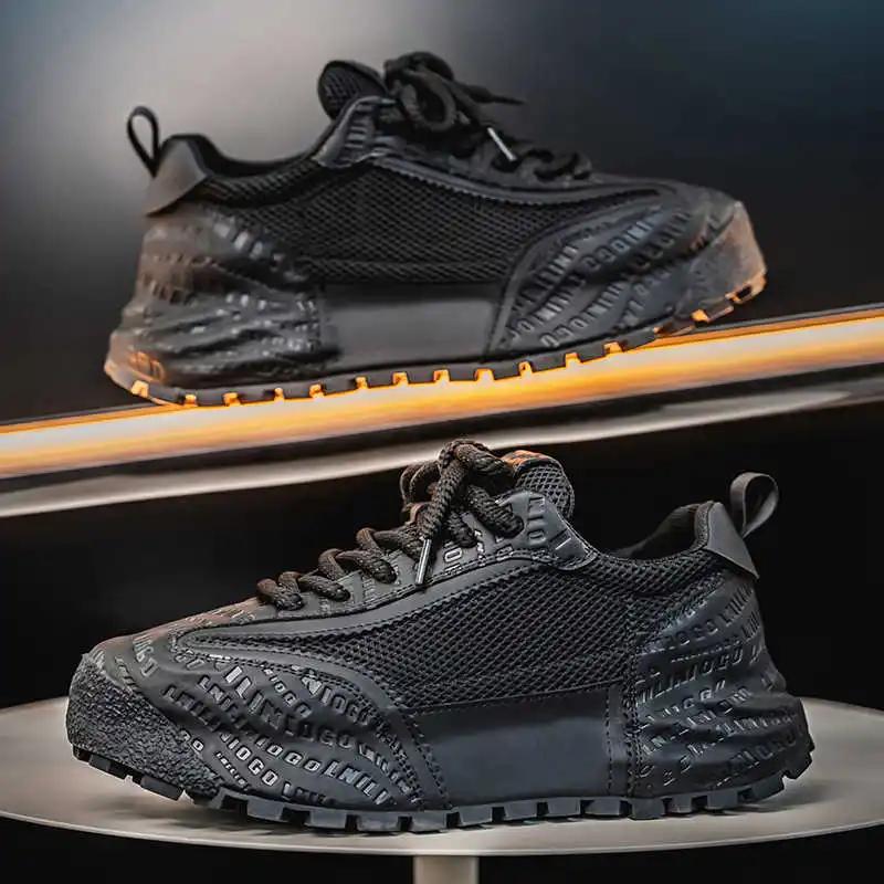 Round Toe Thick Sole Running Men's Tennis Mountain Shoes Trekking Man Tennis Hiking Men Sneakers Sport Classical Pretty