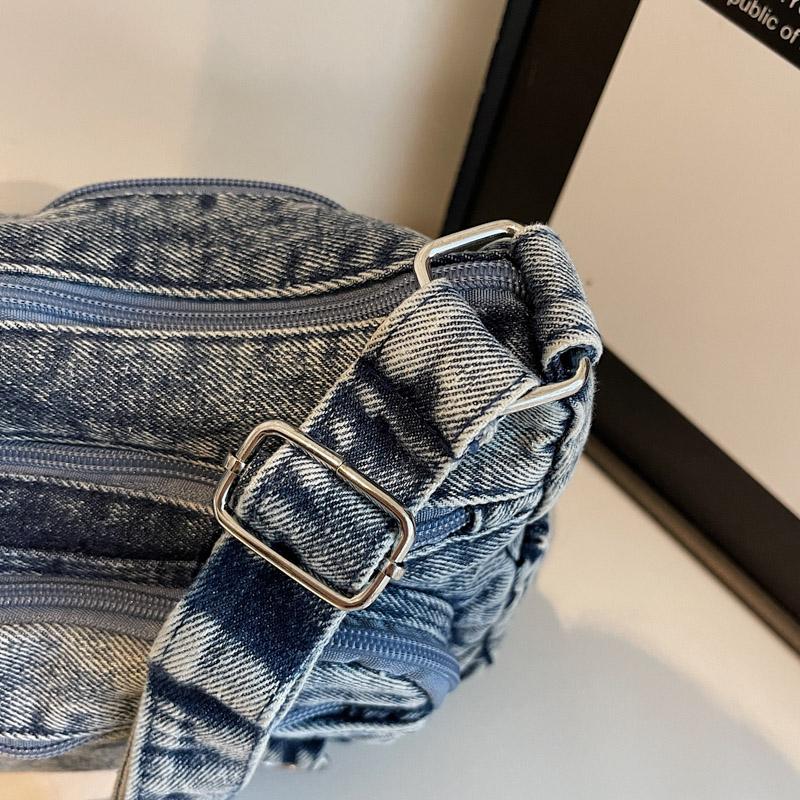 Vintage Multi-Pocket Denim Women's Bag Hand Shoulder Crossbody Bag