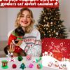 Cat Advent Calendar Christmas Blind Box Christmas Countdown Calendar for Kitten with 24 Pcs Assorted Cat Christmas Toys Gifts