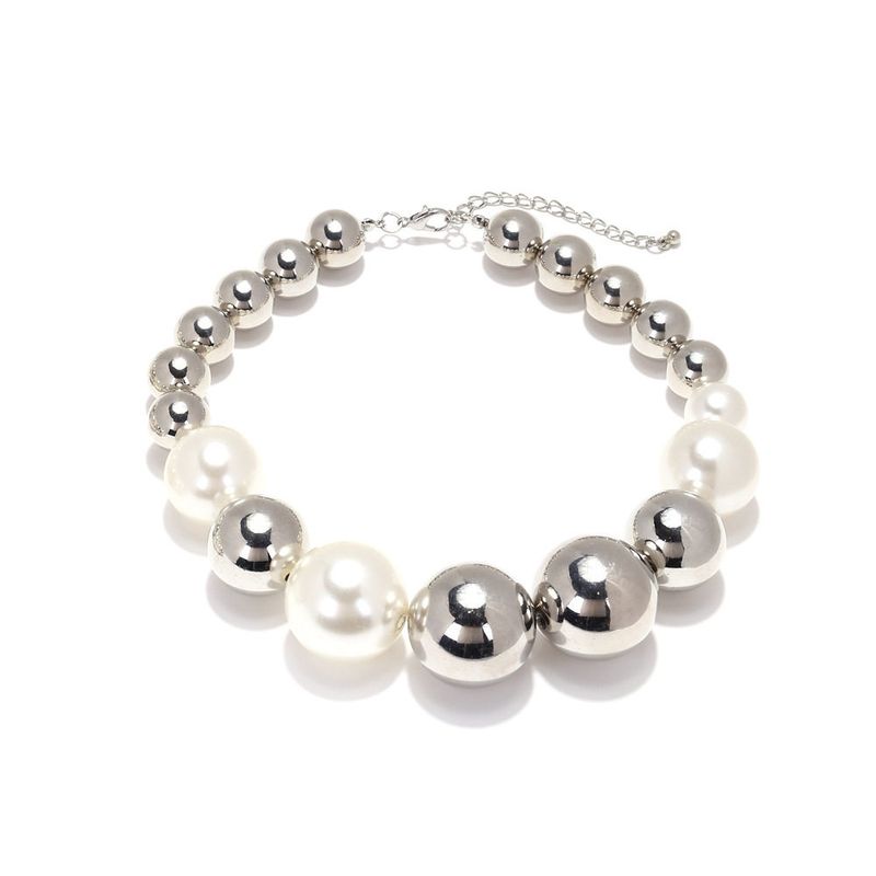 Fashion European and American Style Simple Necklace Elegant Artificial Pearl Large Bead Style