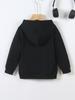Trendy And Fun Boy's Black Hooded Sweatshirt With Number 67 Print, Ice Cream Baseball Element Graffiti Top
