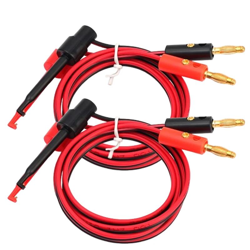 1/2pcs For Multimeter Test Leads Wire Connector Red Black Banana 1M 4mm Banana Plug To Electric Hook Clip Test Cable Gold Plated