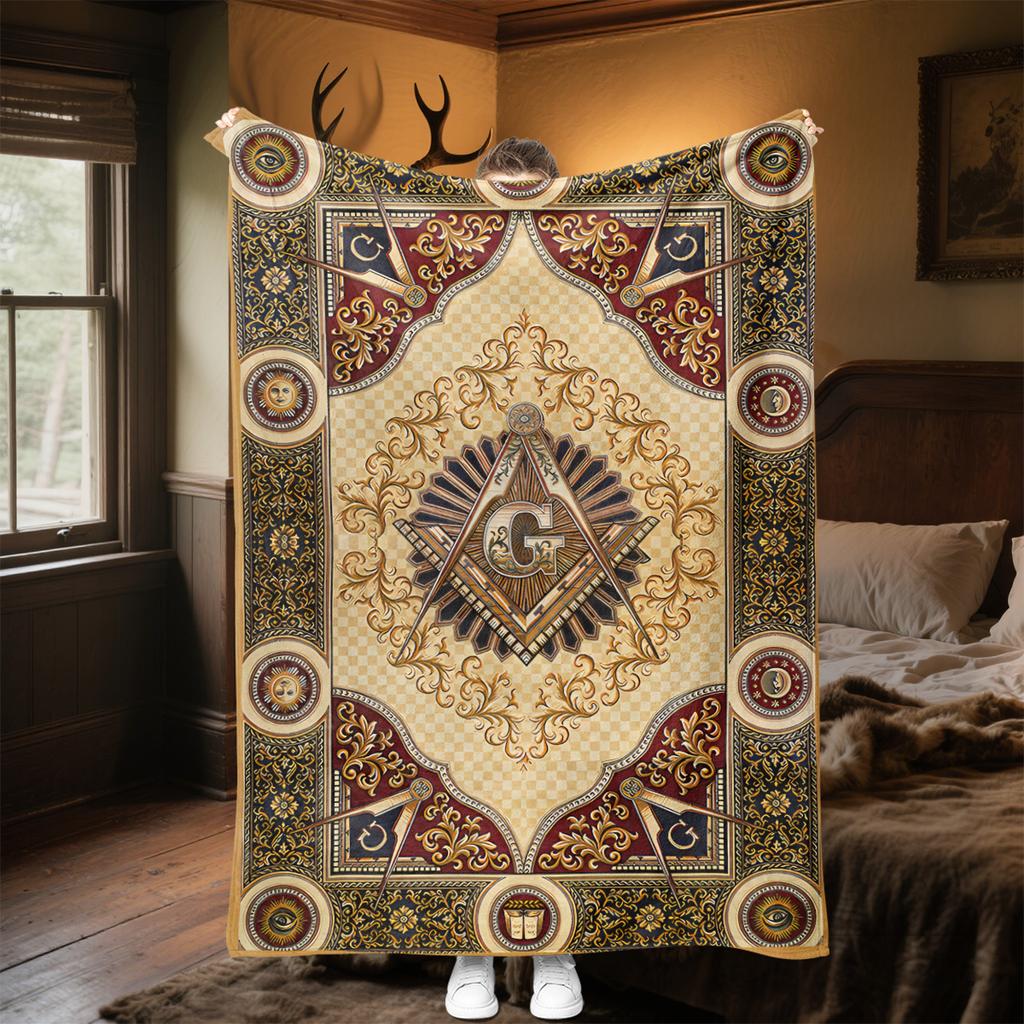1PC Freemason Home Suitable All Seasons Soft Comfortable Blanket Sofa Office Travel Home Use Great Gift Idea