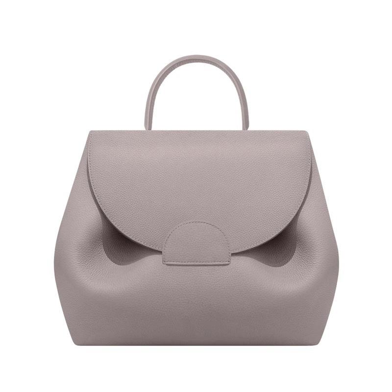 

A Niche Design Camel Lychee Cowhide Spliced Hand-held Crossbody Bag with gift box